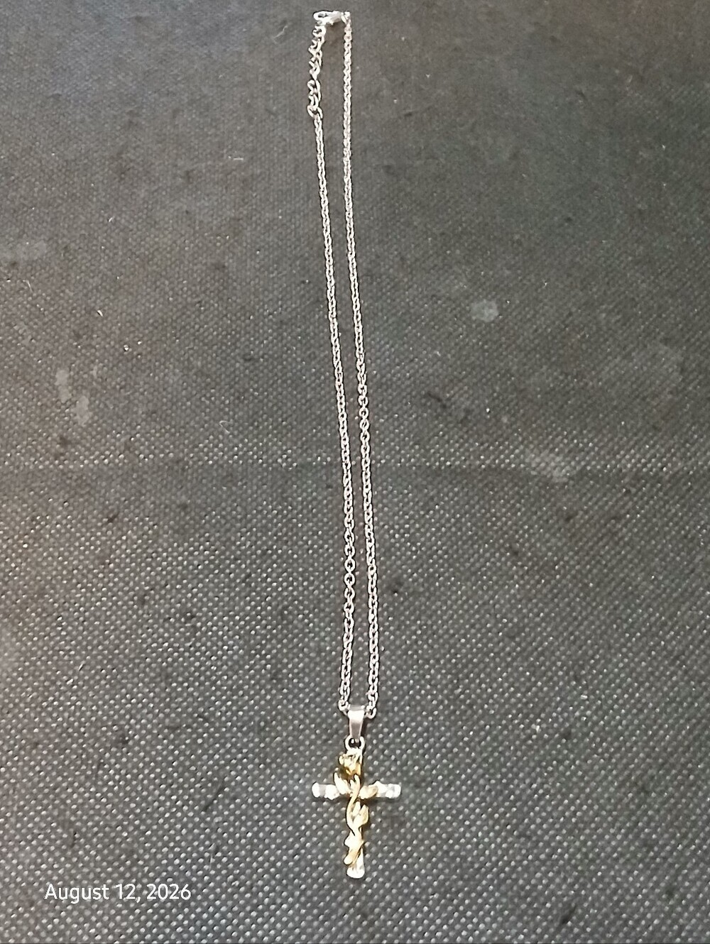 Access Christian Apparel Silver Colored Cross, Gold Colored Rose, 24" Adj. Chain - Picture 6 of 6